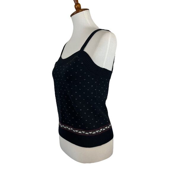 Anthropologie Maeve NWT Black Motif Knit Tank Sweater Size Medium - Picture 2 of 4